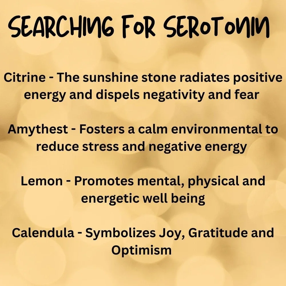 Searching For Serotonin Candle – Pina Colada Scent, Amethyst & Citrine Crystals